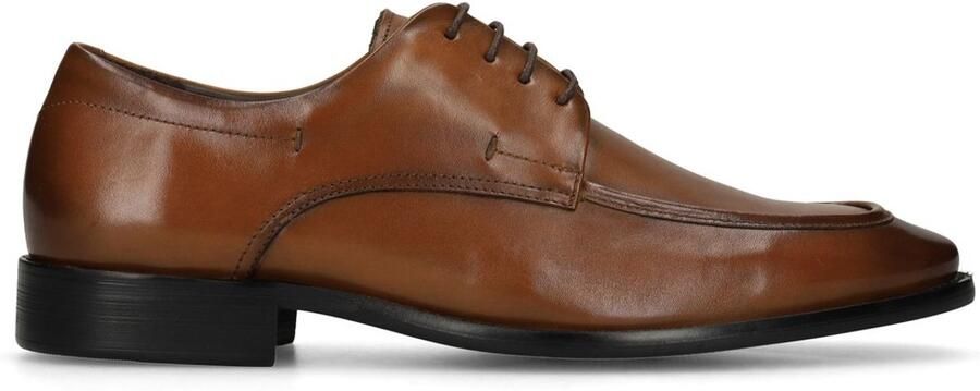Manfield Heren Cognac leren veterschoenen