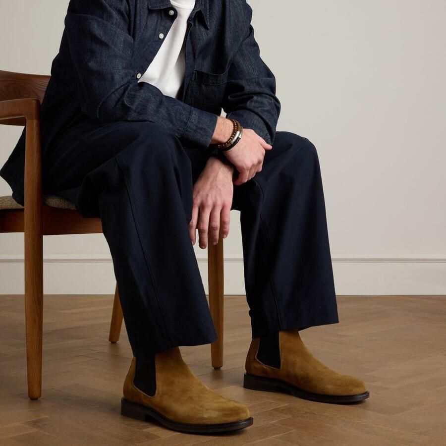 Manfield Heren Cognac suède chelsea boots - Foto 4