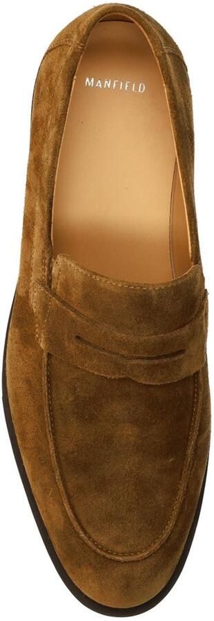 Manfield Heren Cognac suède loafers