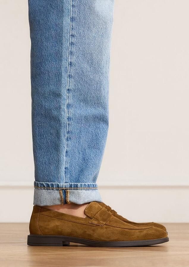 Manfield Heren Cognac suède loafers