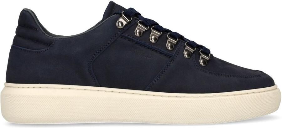 Manfield Heren Donkerblauwe nubuck sneakers