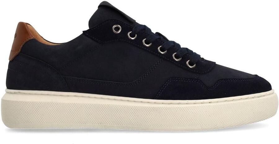 Manfield Heren Donkerblauwe nubuck sneakers
