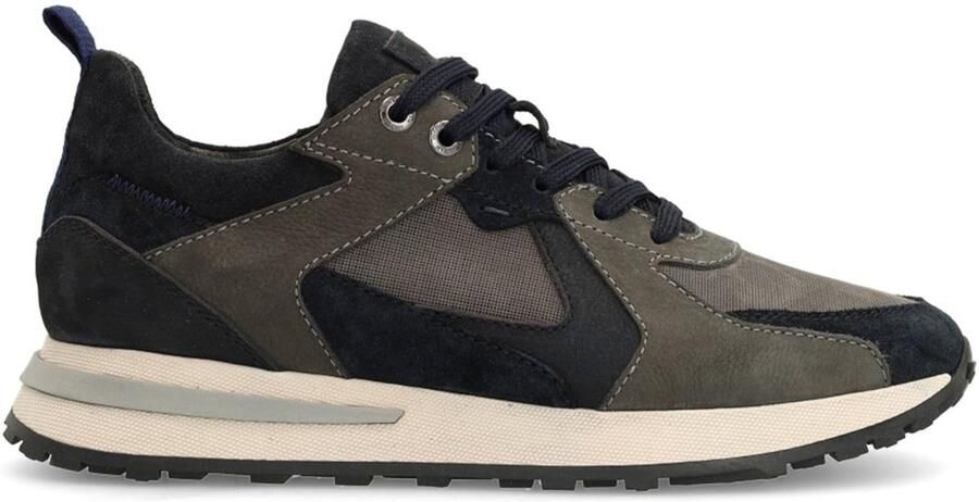 Manfield Heren Donkerblauwe nubuck sneakers - Foto 2