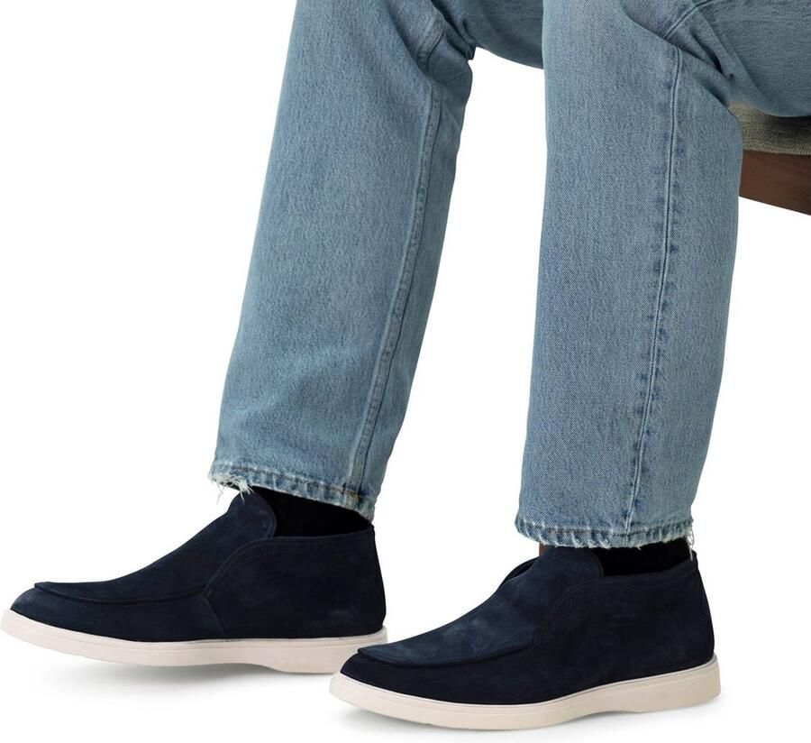 Manfield Heren Donkerblauwe suède boots