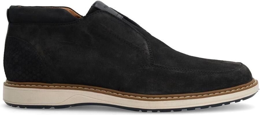 Manfield Heren Donkerblauwe suède chelsea boots