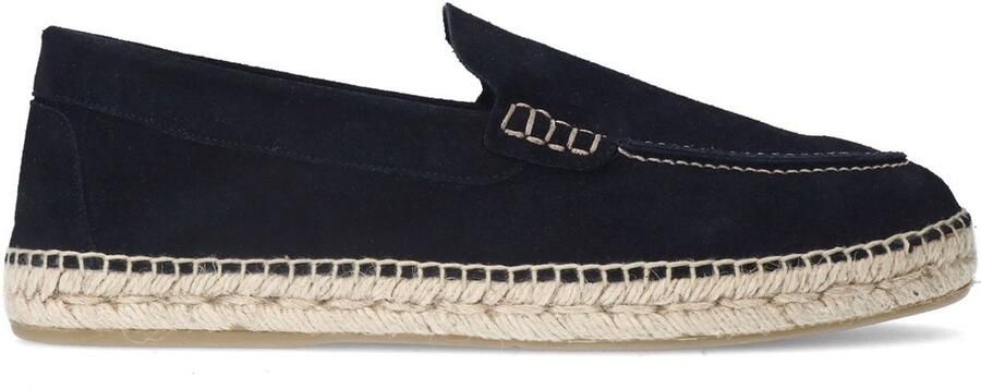 Manfield Heren Donkerblauwe suède espadrilles