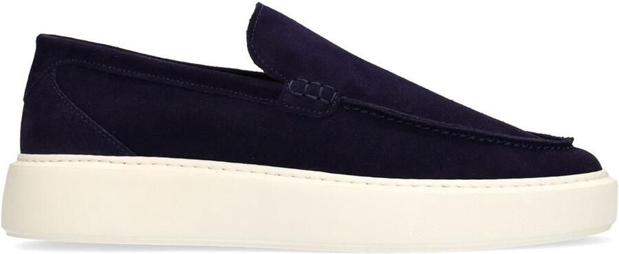 Manfield Heren Donkerblauwe suède loafers