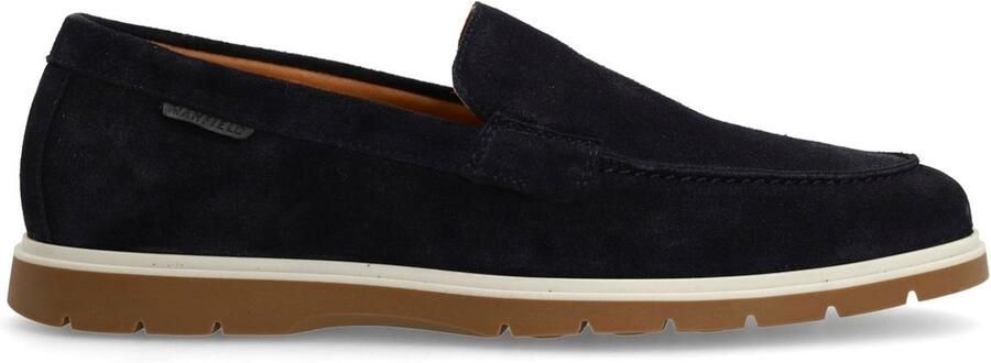 Manfield Heren Donkerblauwe suède loafers