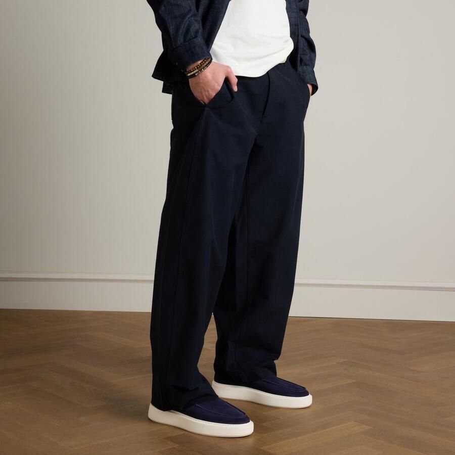 Manfield Heren Donkerblauwe suède loafers - Foto 3