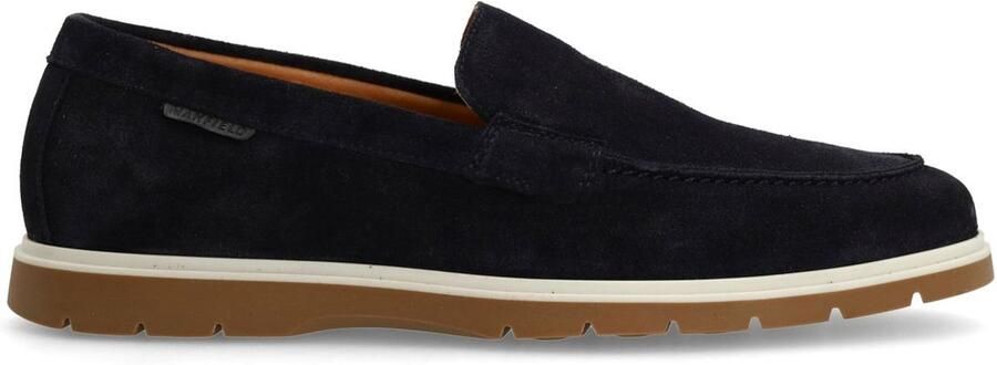 Manfield Heren Donkerblauwe suède loafers
