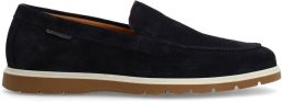 Manfield Heren Donkerblauwe suède loafers