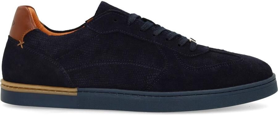 Manfield Heren Donkerblauwe suède sneakers