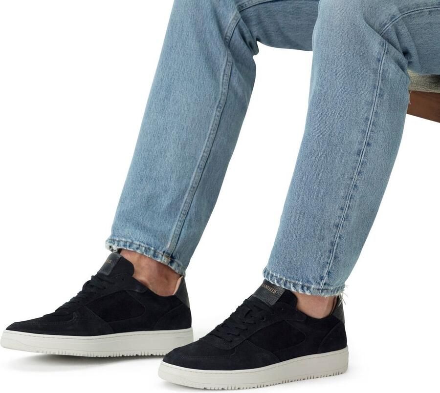 Manfield Heren Donkerblauwe suède sneakers
