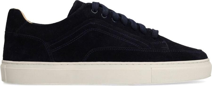 Manfield Heren Donkerblauwe suède sneakers