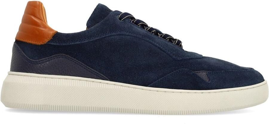 Manfield Heren Donkerblauwe suède sneakers - Foto 2