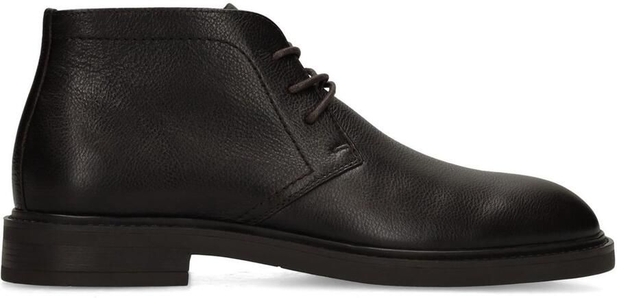 Manfield Heren Donkerbruine leren veterschoenen