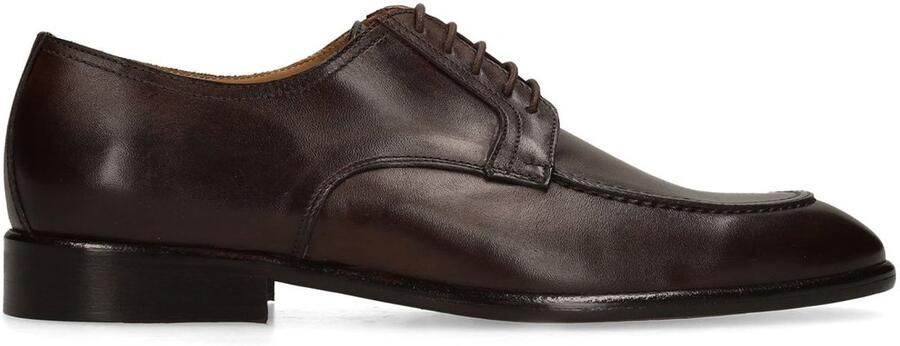 Manfield Heren Donkerbruine leren veterschoenen - Foto 3