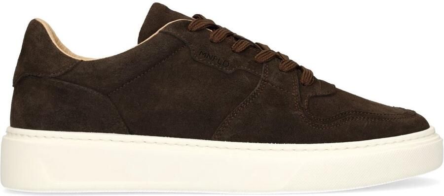 Manfield Heren Donkerbruine suède sneakers