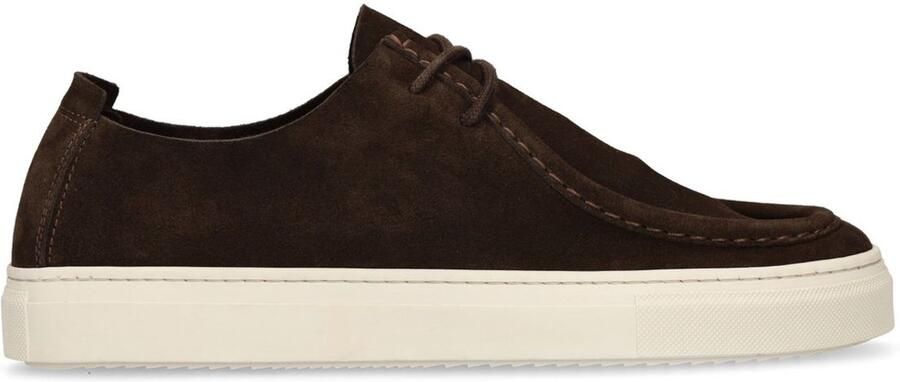 Manfield Heren Donkerbruine suède veterschoenen - Foto 1