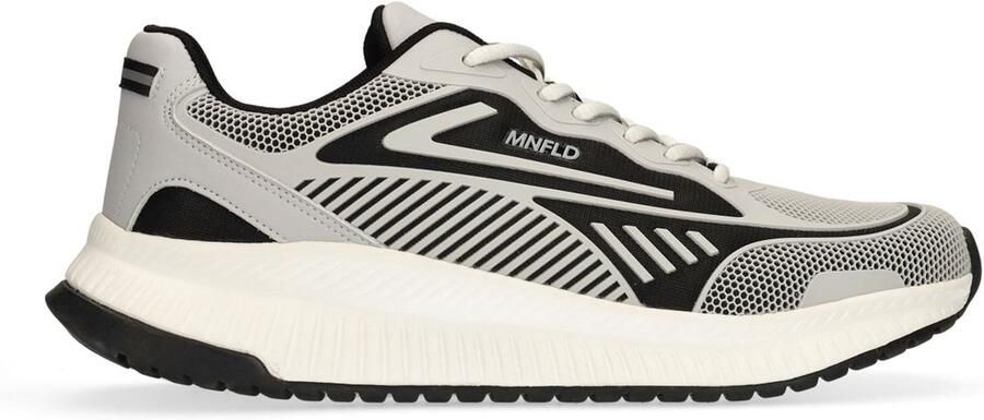 Manfield Heren Grijze leren sneakers