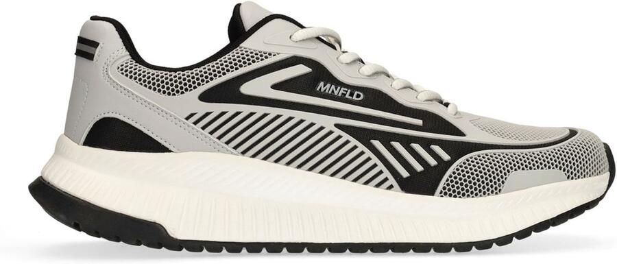 Manfield Heren Grijze leren sneakers