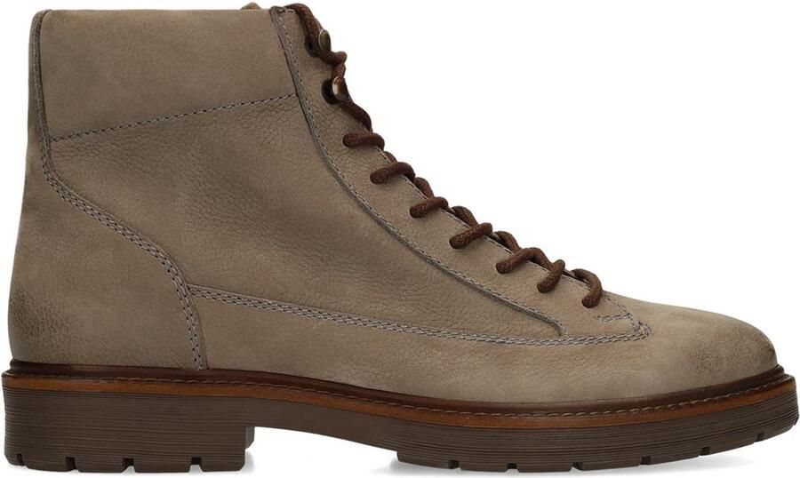 Manfield Heren Grijze leren veterboots
