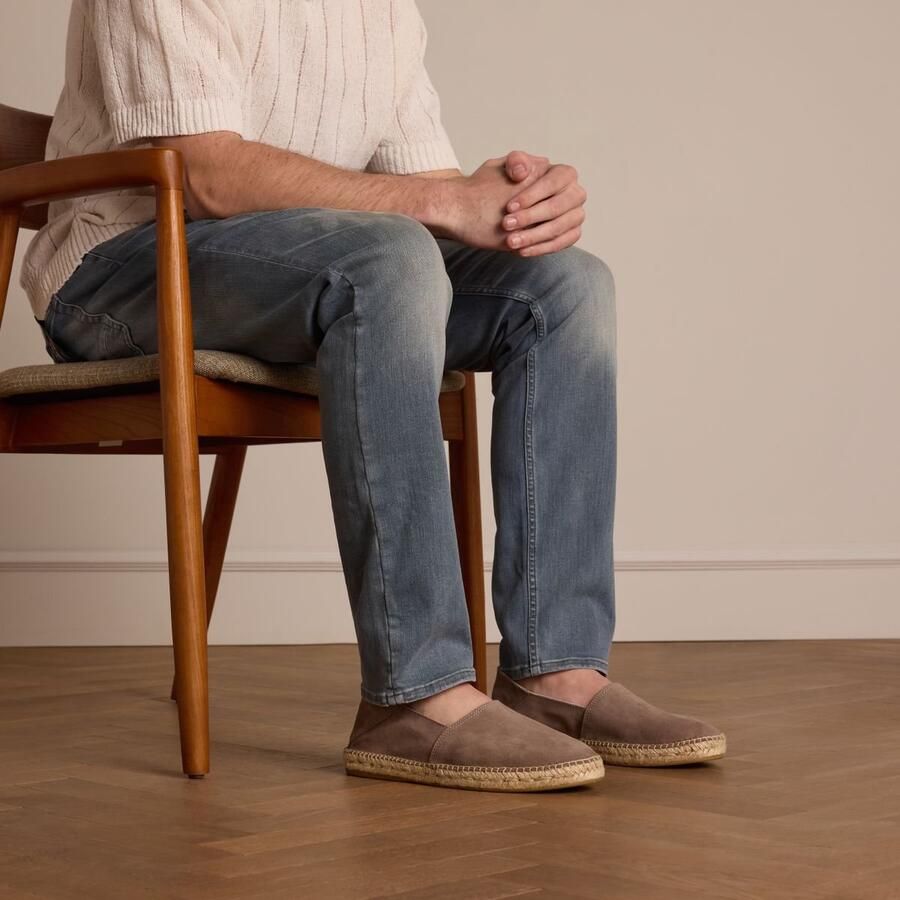 Manfield Heren Grijze suède espadrilles