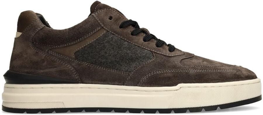 Manfield Heren Grijze suède sneakers
