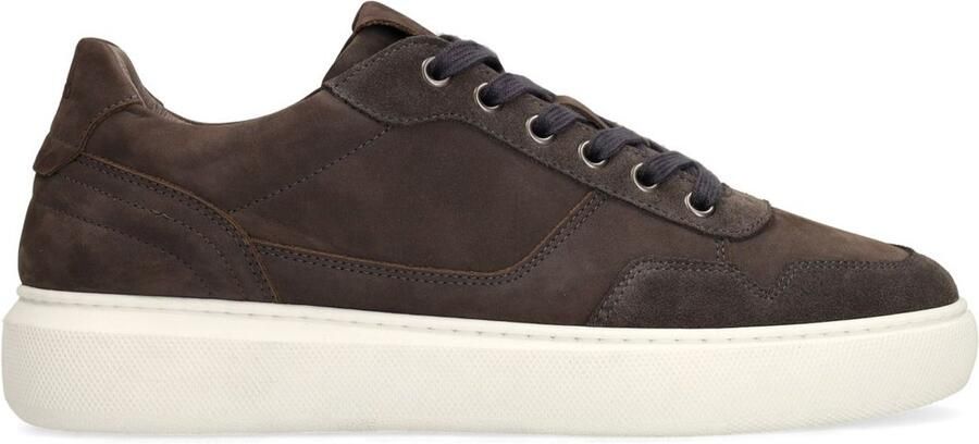 Manfield Heren Grijze suède sneakers