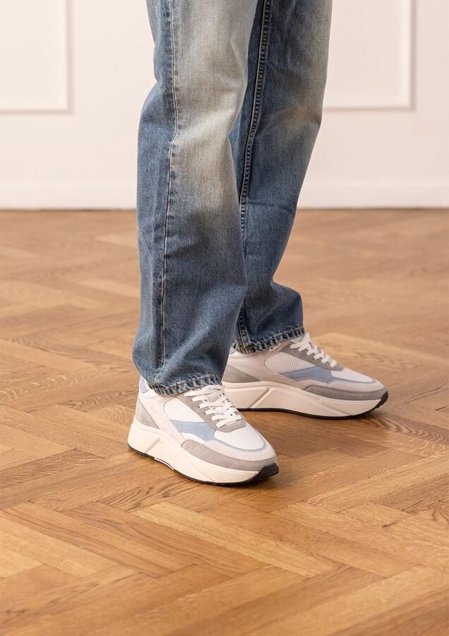 Manfield Heren Grijze suède sneakers