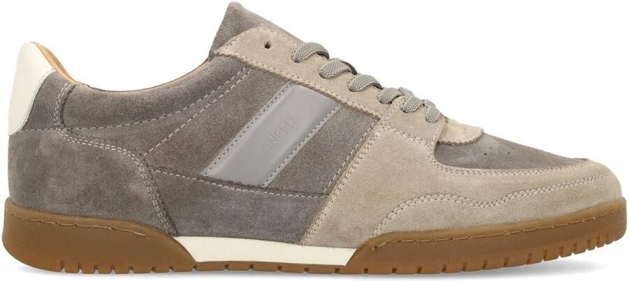 Manfield Heren Grijze suède sneakers
