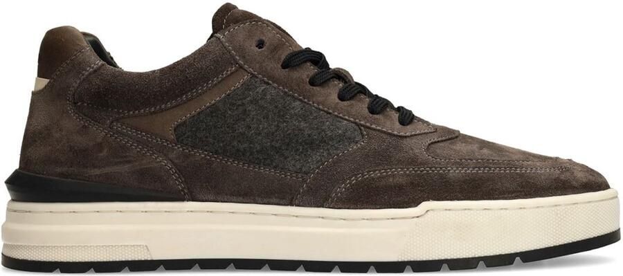 Manfield Heren Grijze suède sneakers