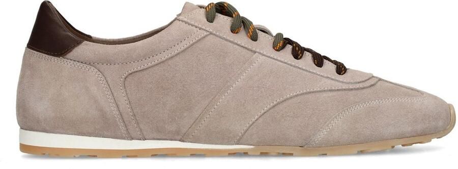 Manfield Heren Grijze suède sneakers met dubbele veters