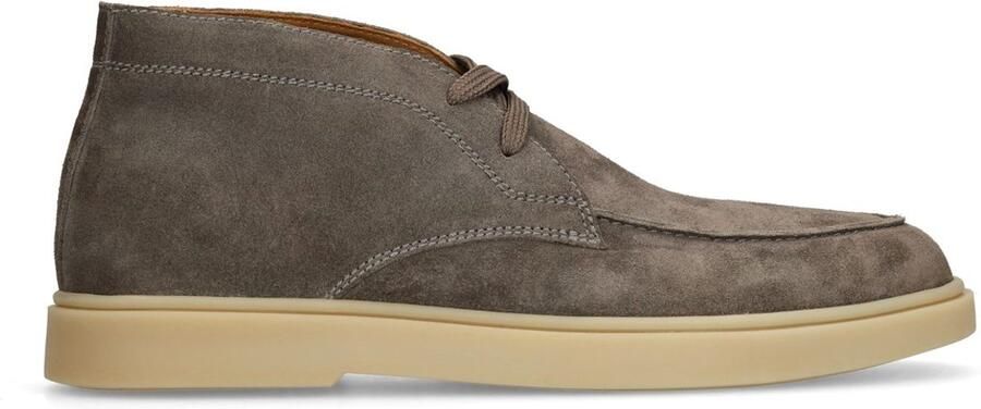Manfield Heren Grijze suède veterschoenen