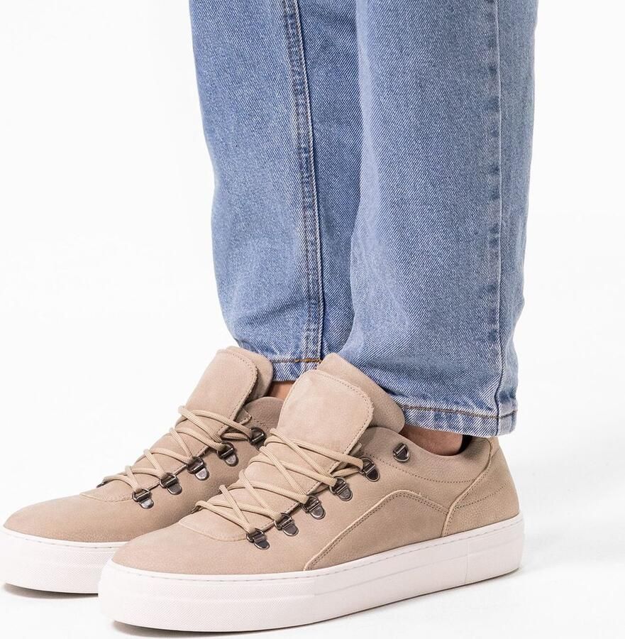 Manfield Heren Licht grijze nubuck sneakers - Foto 2