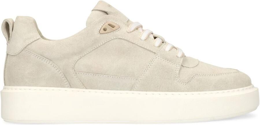Manfield Heren Licht grijze suède sneakers