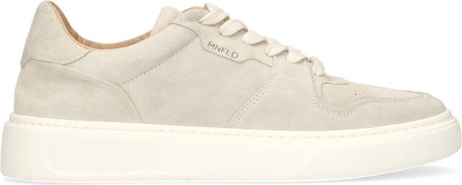 Manfield Heren Licht grijze suède sneakers