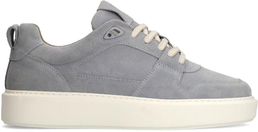 Manfield Heren Lichtblauwe suède sneakers