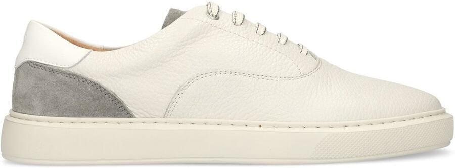 Manfield Heren Off white leren sneakers