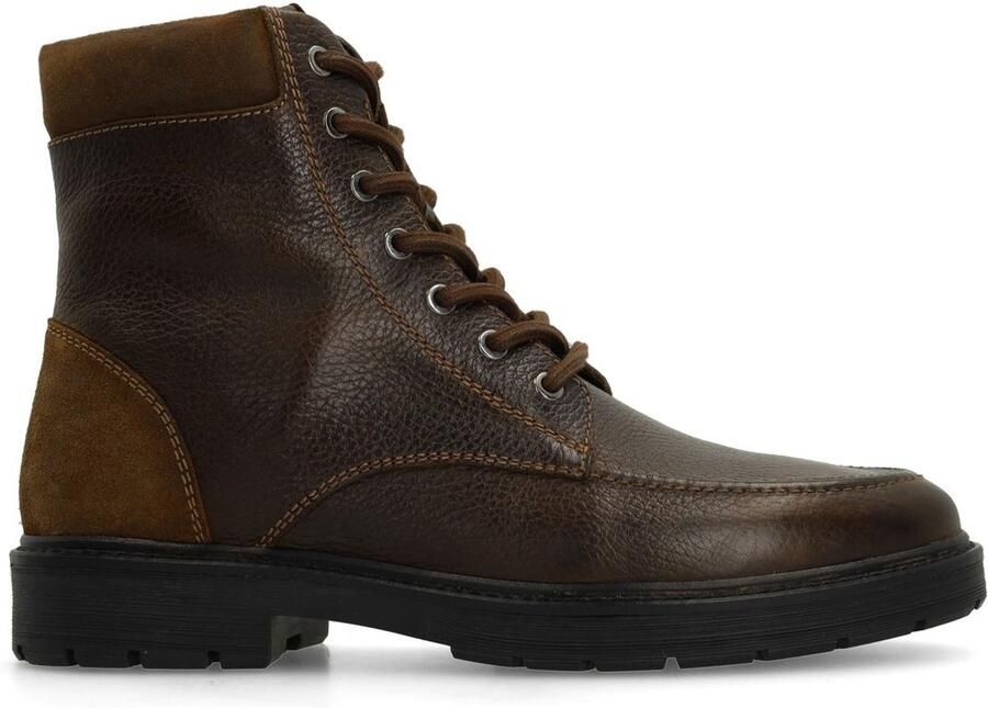 Manfield Heren Taupe leren veterboots - Foto 1
