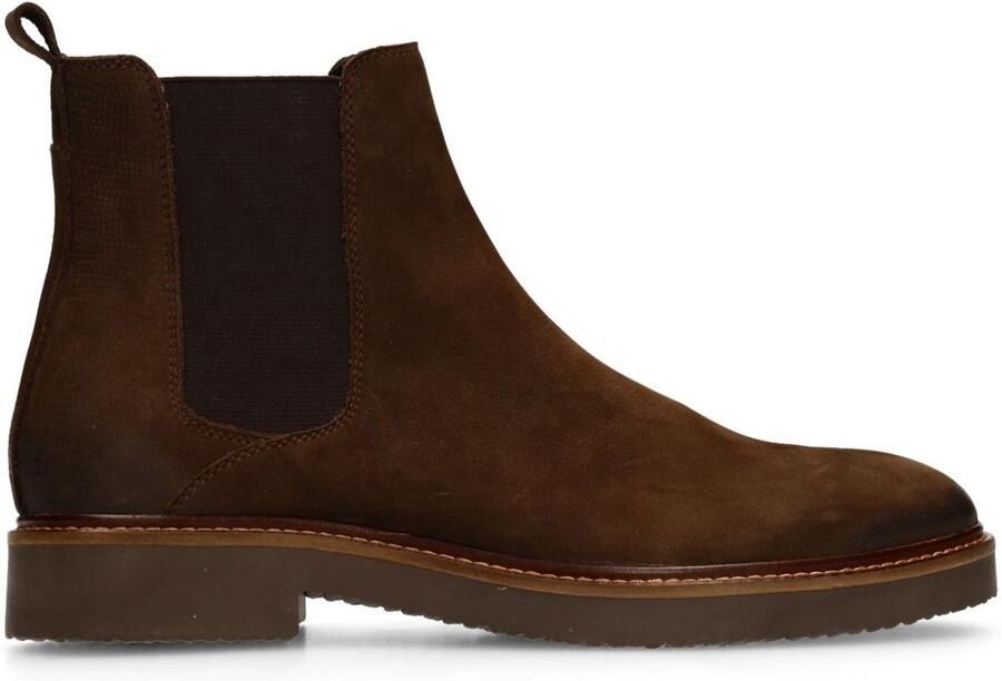 Manfield Heren Donkerbruine nubuck chelsea boots - Foto 3