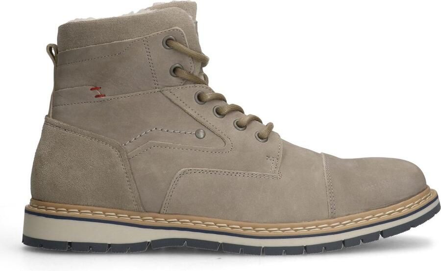 Manfield gevoerde nubuck veterboots taupe
