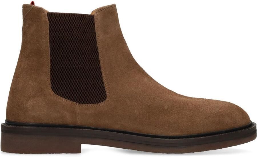 Manfield Heren Taupe suède chelsea boots