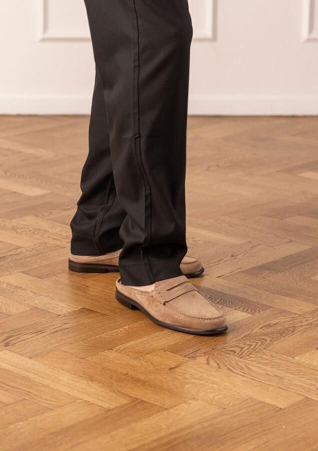 Manfield Heren Taupe suède loafers