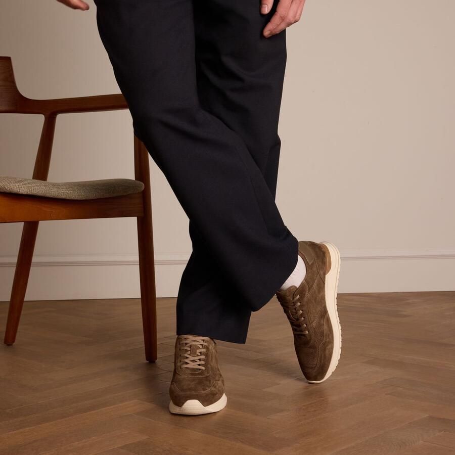 Manfield Heren Taupe suède sneakers
