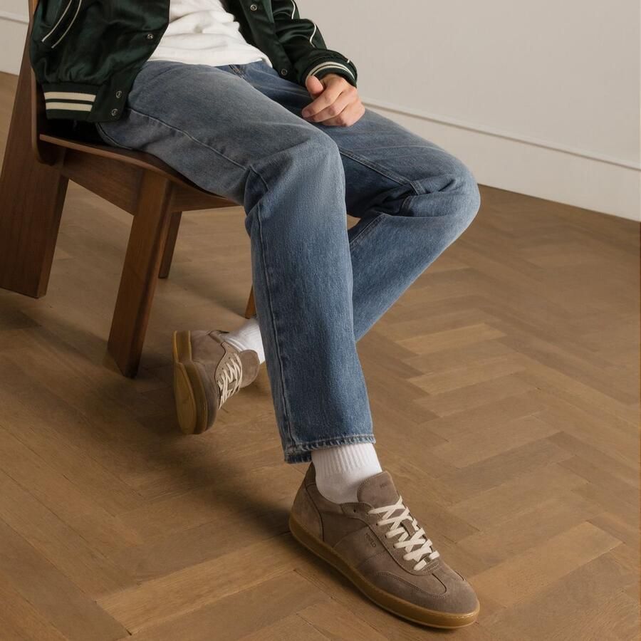 Manfield Heren Taupe suède sneakers