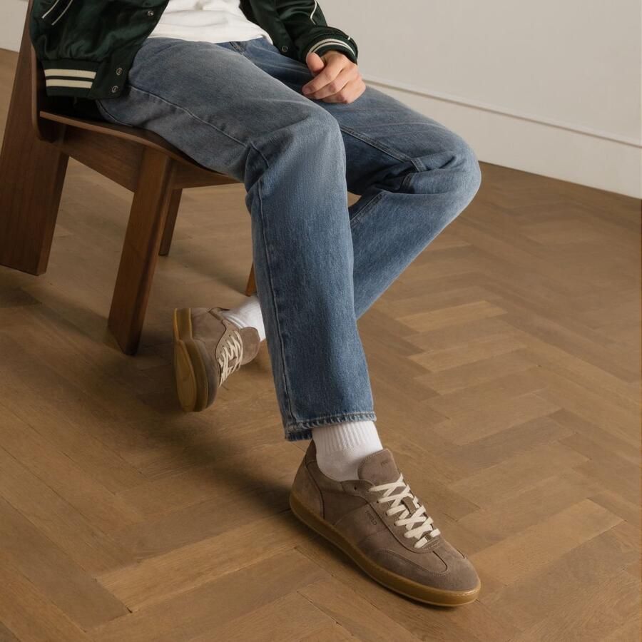 Manfield Heren Taupe suède sneakers