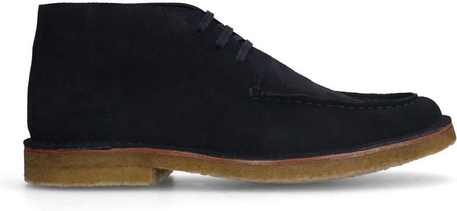 Manfield Heren Blauwe suède veterboots