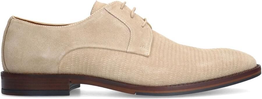 Manfield Heren Taupe suède veterschoenen