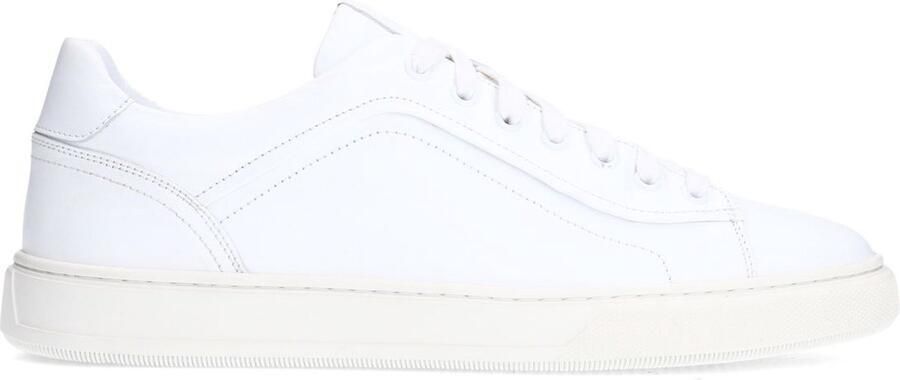 Manfield Heren Witte leren sneakers